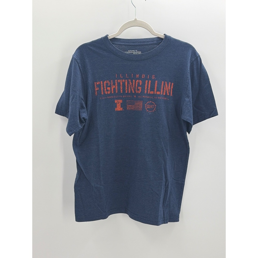 Illinois Fighting Illini OHT Mens Medium Navy Blue Military Appreciation T-Shirt